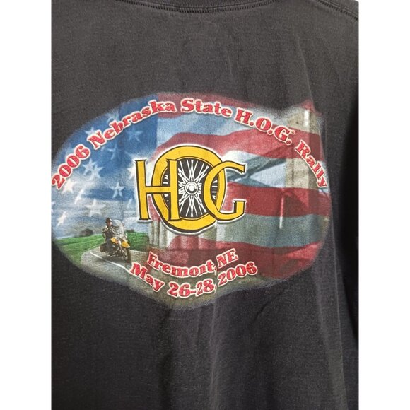Vintage 2006 Nebraska State H.O.G. Rally Black Short Sleeve Tshirt Men's Size XL - Picture 4 of 7